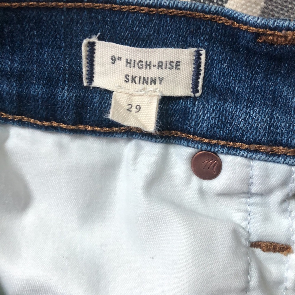 MADEWELL 9" High Rise Skinny Distressed Raw Hem Jeans Size 29 - Picture 9 of 11